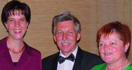 The banquet was organised by the SAIMC&#8217;s secretariat, CTR. (Left to right) Gillian Stubbs, Brian Townsend and Chris Townsend